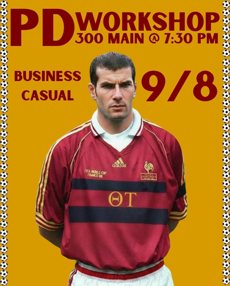 PD Workshop — September 8th, 300 Main at 7:30 PM, business casual